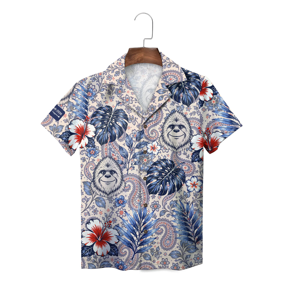 Sasquatch and Monstera Sand Custom Hawaiian Shirt