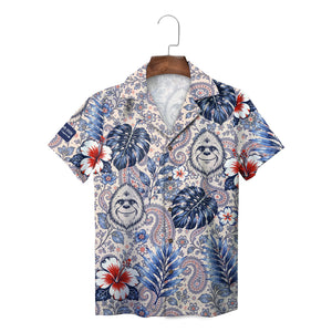 Sasquatch and Monstera Sand Custom Hawaiian Shirt