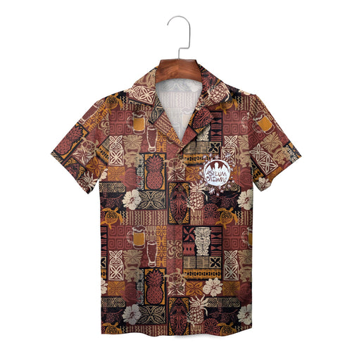 Asylum Brewing Tiki Tribal Pineapple Hibiscus Beer Hawaiian Shirt