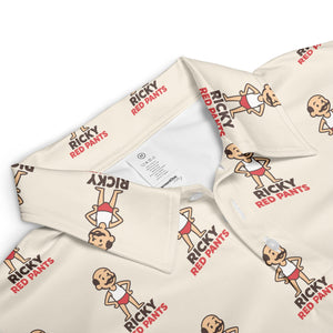 Mustached Mascot Cream Custom Polo Shirt