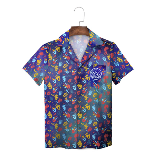 Colorful Handprint Mosaic WyldLife Hawaiian Shirt
