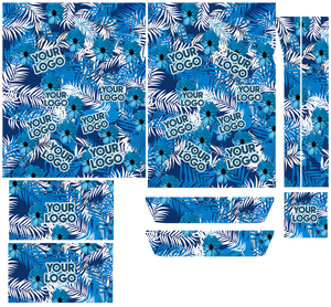 Blue tropical hibiscus Hawaiian shirt with custom face print variant 4