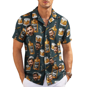 Charcoal Hawaiian shirt whiskey bottles cigars custom face variant 3