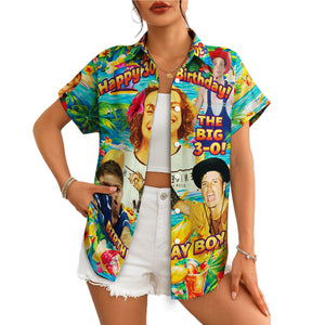 Colorful custom photo birthday Hawaiian shirt tropical print variant 4