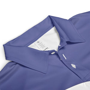 Periwinkle peach argyle pickleball polo shirt mockup variant 3