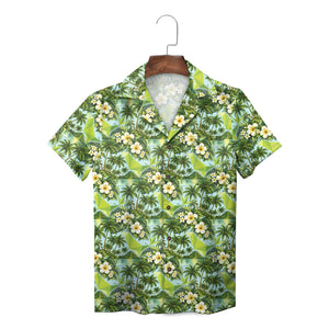 Palm Tree and Hibiscus Pale Aqua Custom Hawaiian Shirt