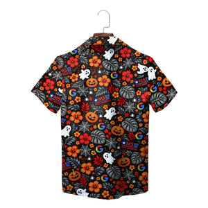 Jack-o'-Lantern and Ghost Black Custom Hawaiian Shirt