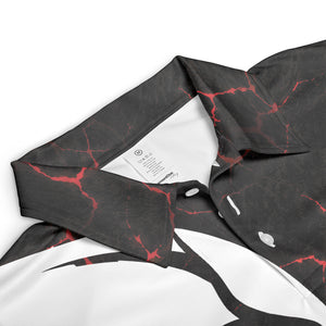 Half white skull polo with flames and bowling emblem variant 3