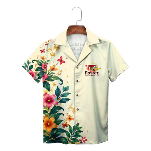 Foster Dual Language Encanto Tropical Hibiscus Roadrunner Hawaiian Shirt