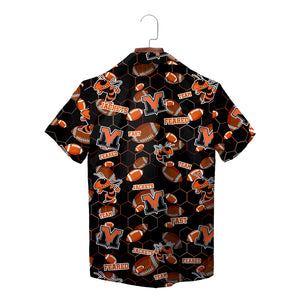 Black orange hornet mascot footballs leafy button shirt on hanger variant 4
