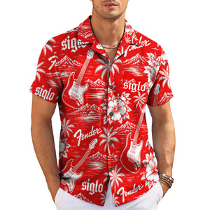 Black white floral palm beach short sleeve shirt variant 14
