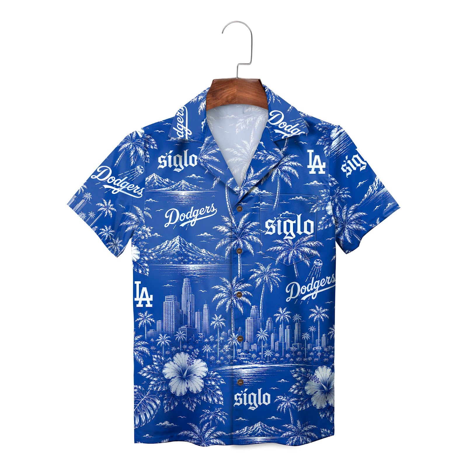 Black white floral palm beach short sleeve shirt variant 2