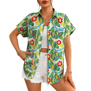 Cream aloha shirt featuring bright blooms green fronds variant 4