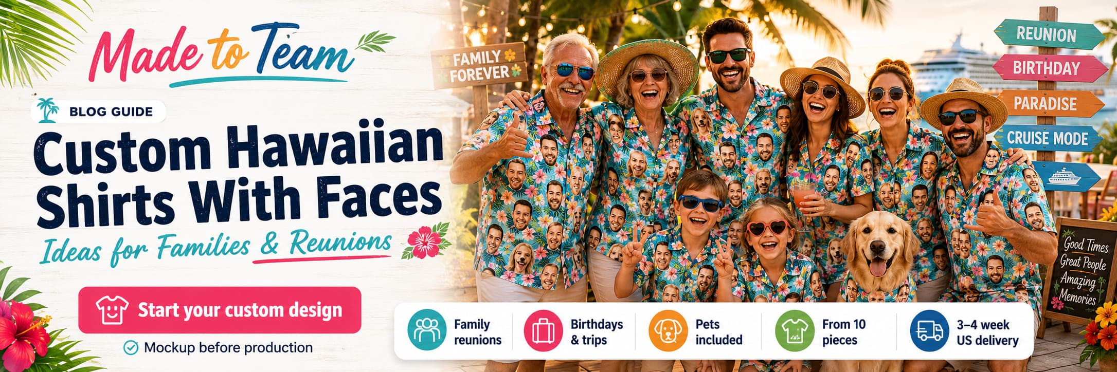 Custom Hawaiian Shirts With Faces: Ideas for Families & Reunions
