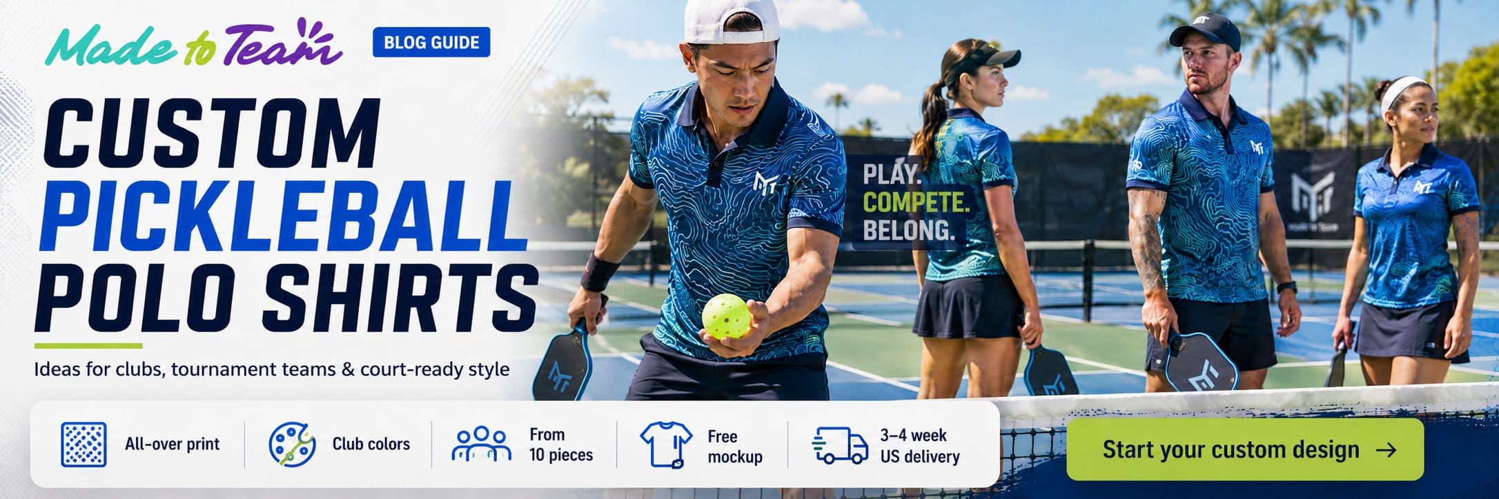 Custom Pickleball Team & Club Polo Shirt Ideas