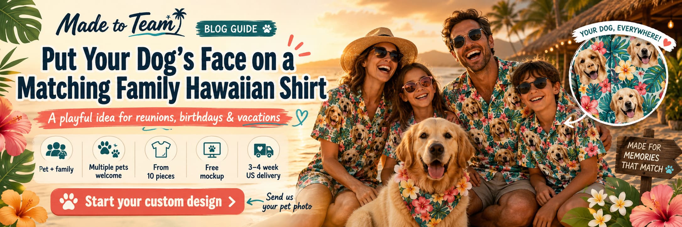 Put Your Dog's Face on a Matching Family Hawaiian Shirt