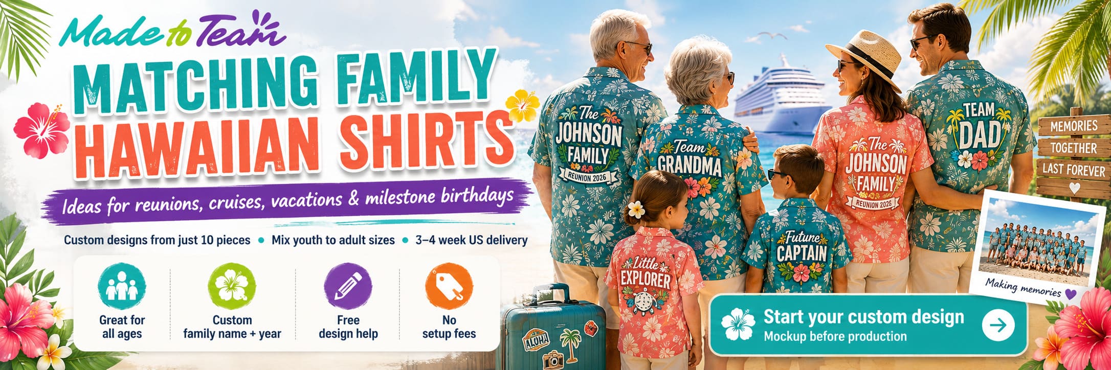 Matching Family Hawaiian Shirt Ideas for Your Next Reunion, Cruise, or Celebration