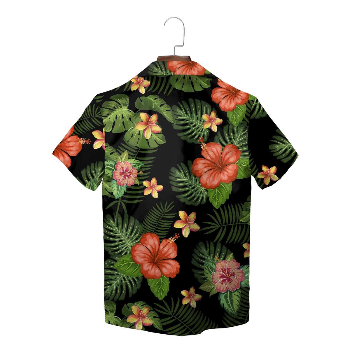 White Hibiscus Red and Navy Custom Hawaiian Shirt