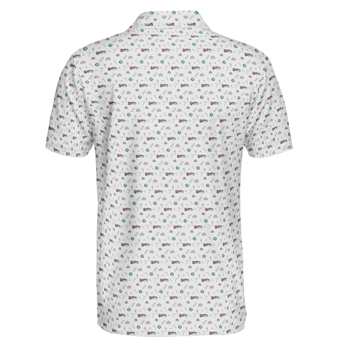 Hand Tools and Workshop Icons White Custom Polo Shirt