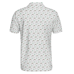 Hand Tools and Workshop Icons White Custom Polo Shirt