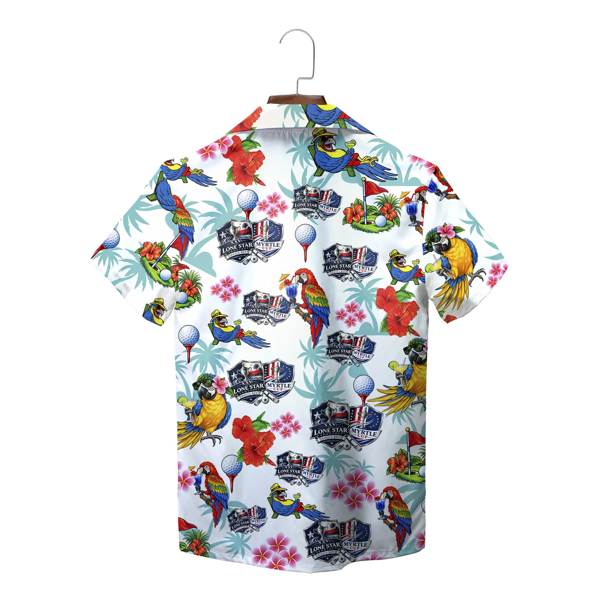 Parrot and Golf Tee White Custom Hawaiian Shirt