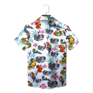 Parrot and Golf Tee White Custom Hawaiian Shirt