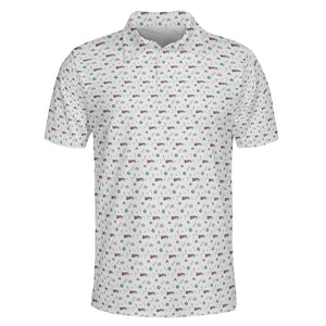 Hand Tools and Workshop Icons White Custom Polo Shirt