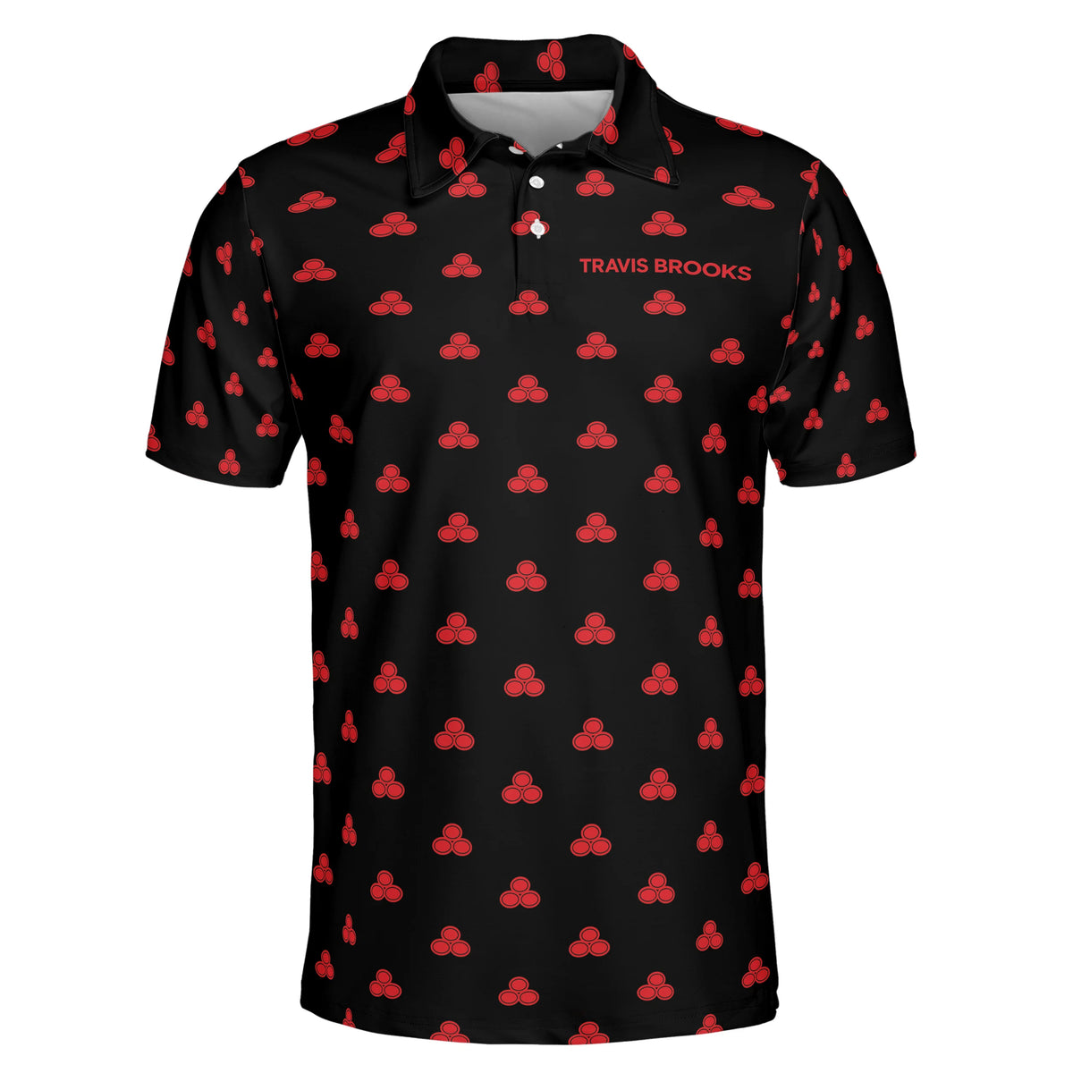 Triple Oval Emblem Red Custom Polo Shirt