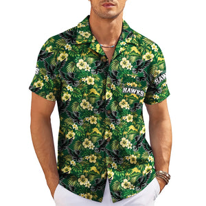 Soaring Hawk Forest Green Custom Hawaiian Shirt