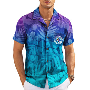 Hibiscus and Fern Purple to Aqua Custom Hawaiian Shirt