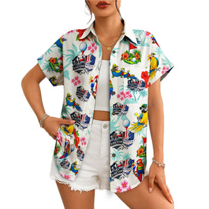 Parrot and Golf Tee White Custom Hawaiian Shirt