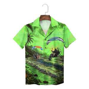 Powered Paraglider Sunset Beach Custom Hawaiian Shirt