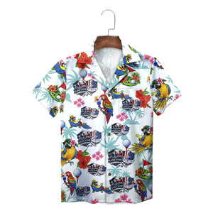 Parrot and Golf Tee White Custom Hawaiian Shirt