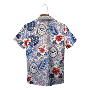 Sasquatch and Monstera Sand Custom Hawaiian Shirt