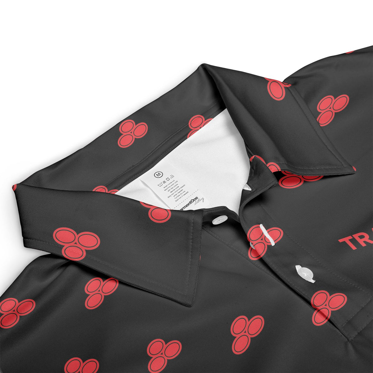 Triple Oval Emblem Red Custom Polo Shirt