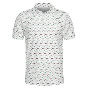 Hand Tools and Workshop Icons White Custom Polo Shirt