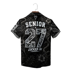 Viper and Lacrosse Stick Black Custom Hawaiian Shirt