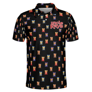Snack Bag Print Black Custom Polo Shirt
