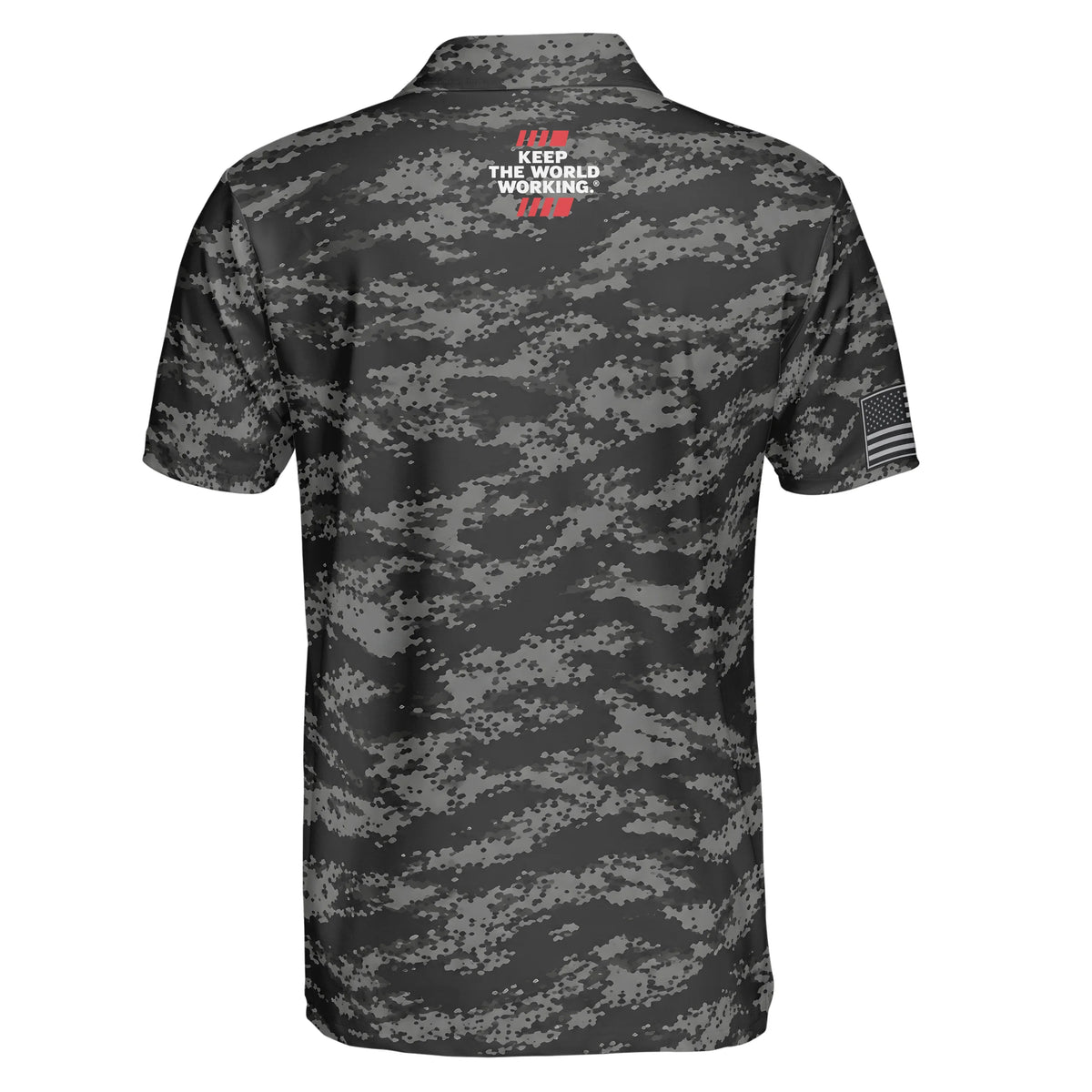 Digital Camo Black and White Custom Polo Shirt
