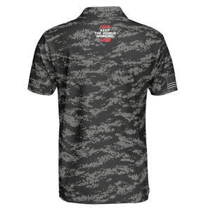 Digital Camo Black and White Custom Polo Shirt
