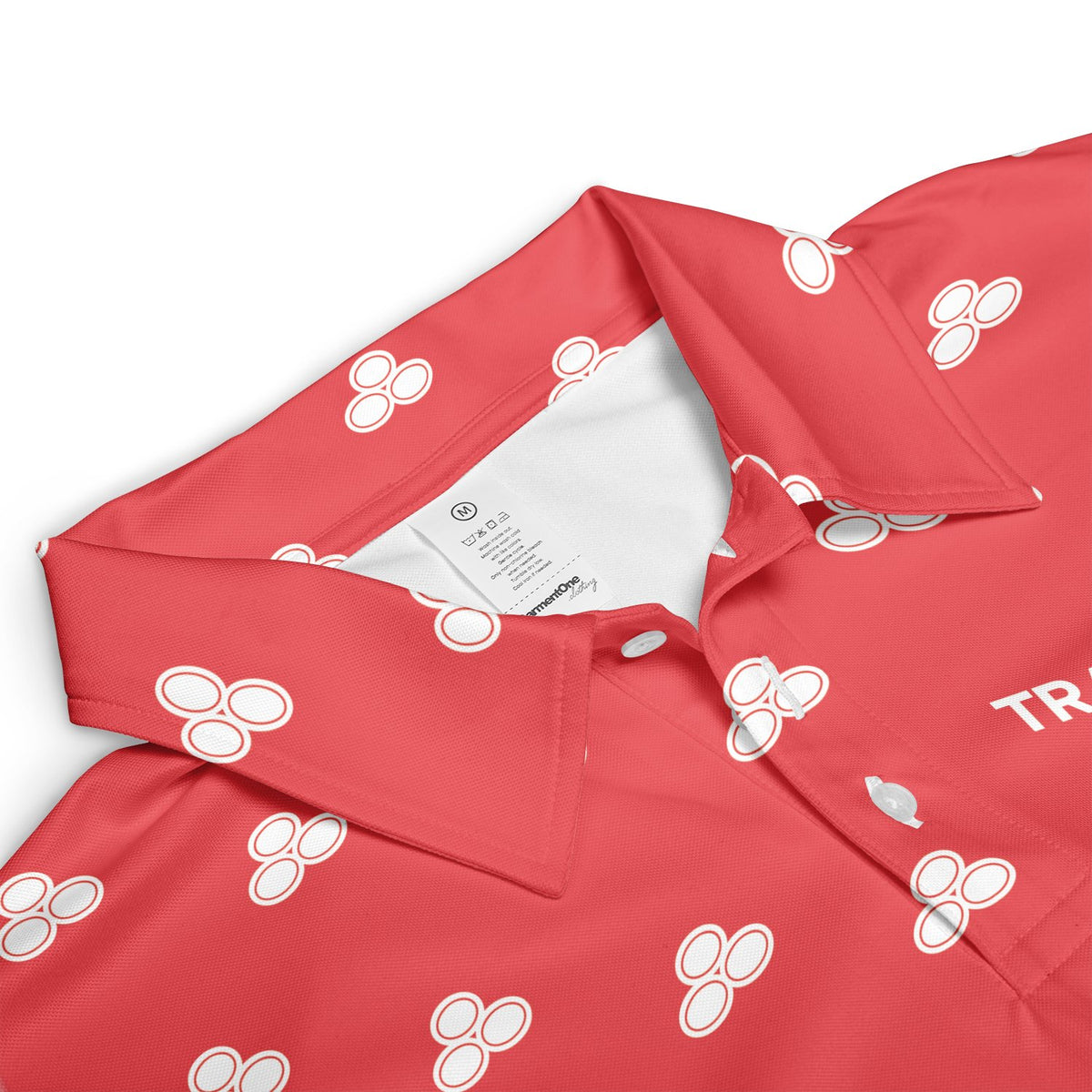 Triple Oval Emblem Red Custom Polo Shirt