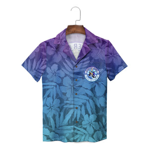 Hibiscus and Fern Purple to Aqua Custom Hawaiian Shirt