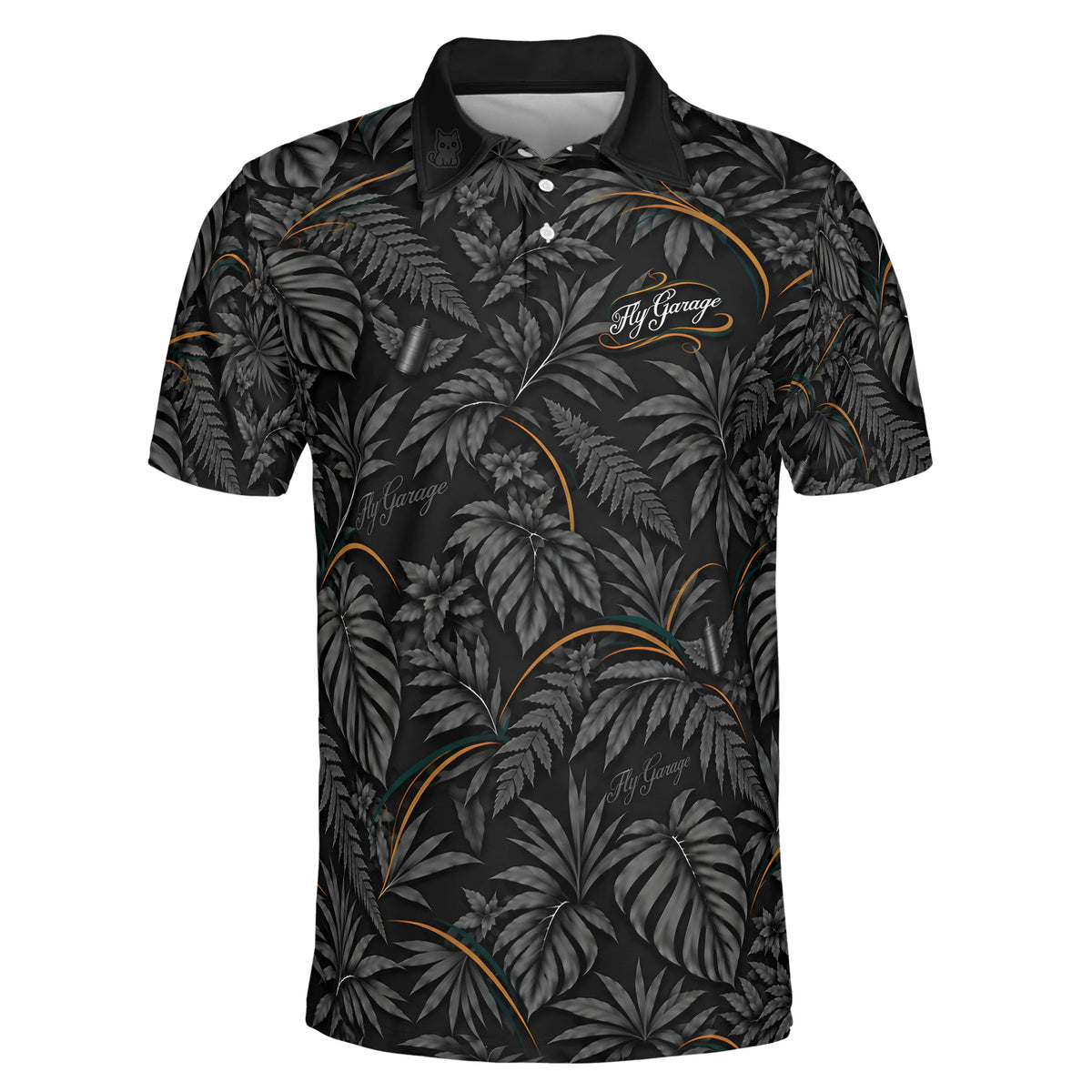 Monstera and Fern Black Custom Hawaiian Shirt