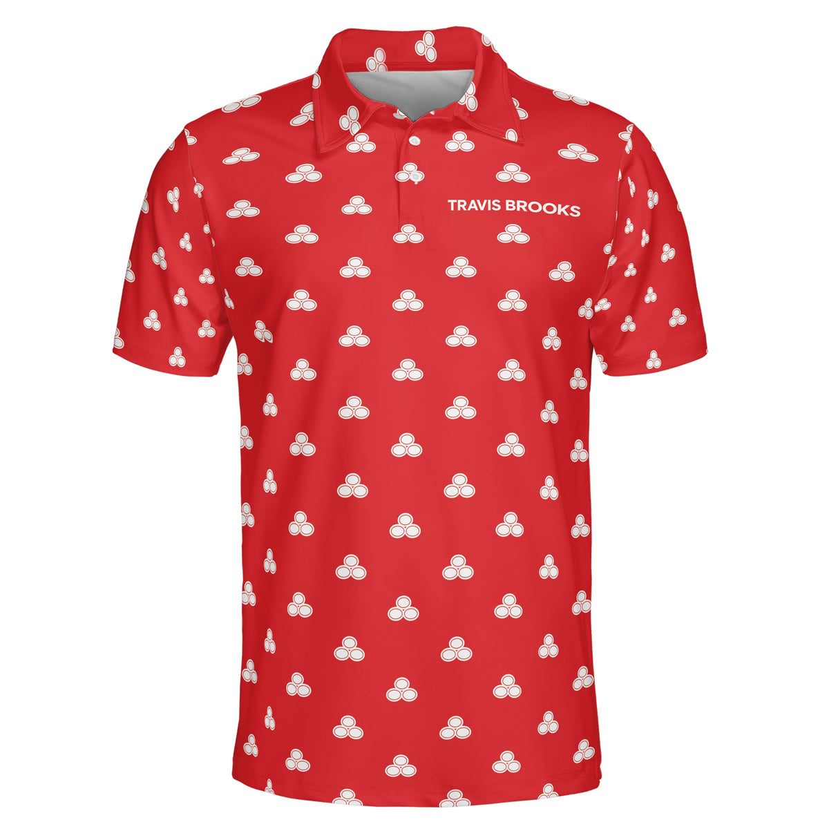 Triple Oval Emblem Red Custom Polo Shirt