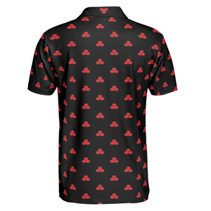 Triple Oval Emblem Red Custom Polo Shirt