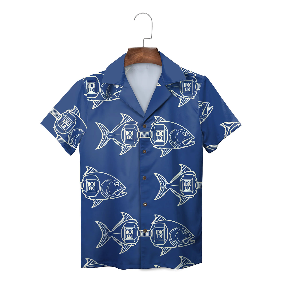 Boxing Warrior and Hibiscus Navy Blue Custom Hawaiian Shirt