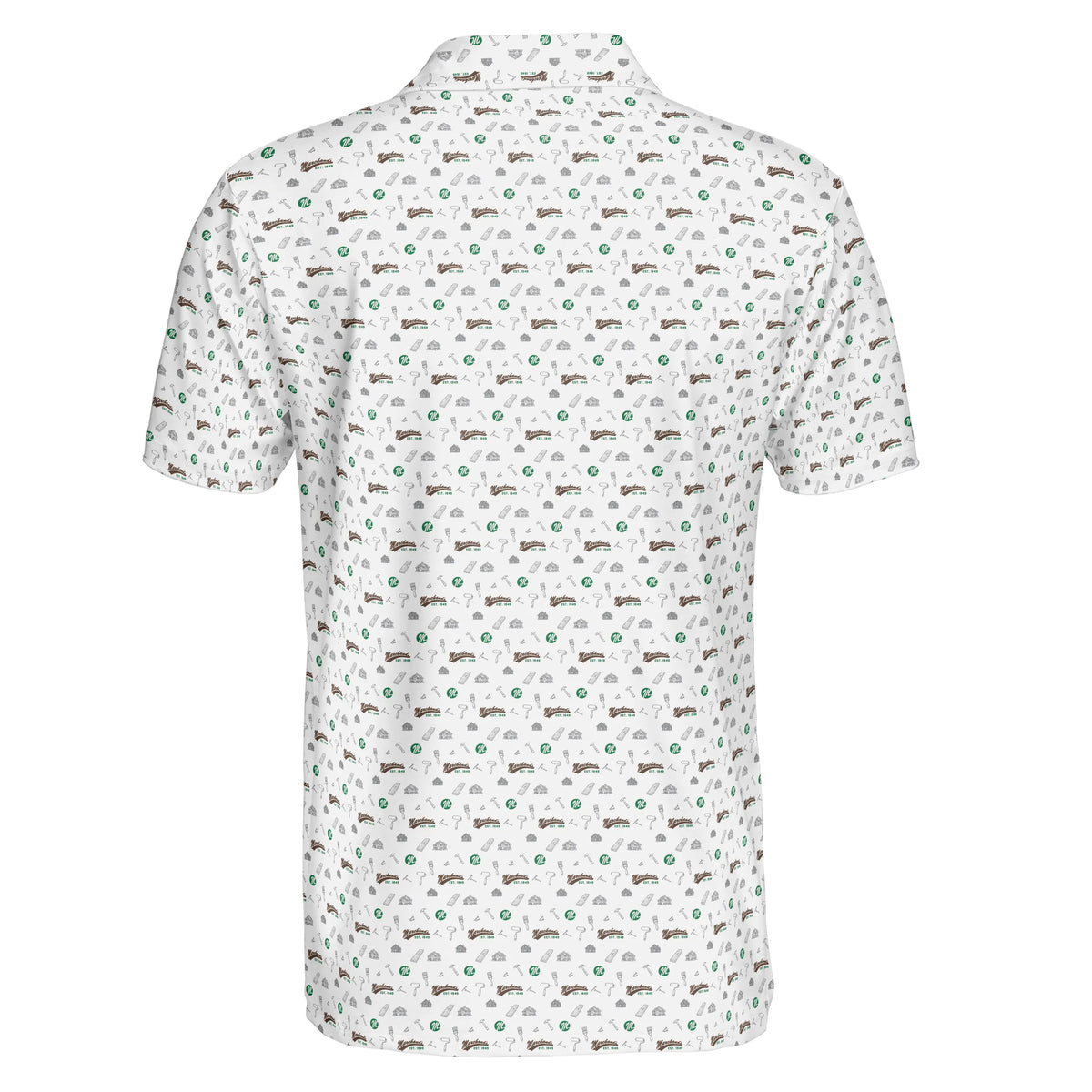 Hand Tools and Workshop Icons White Custom Polo Shirt