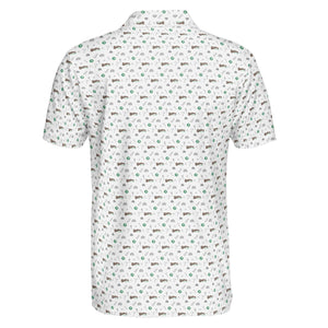Hand Tools and Workshop Icons White Custom Polo Shirt