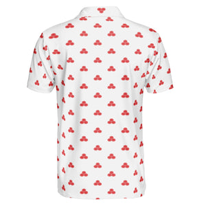 Triple Oval Emblem Red Custom Polo Shirt