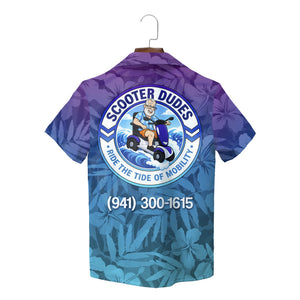 Hibiscus and Fern Purple to Aqua Custom Hawaiian Shirt